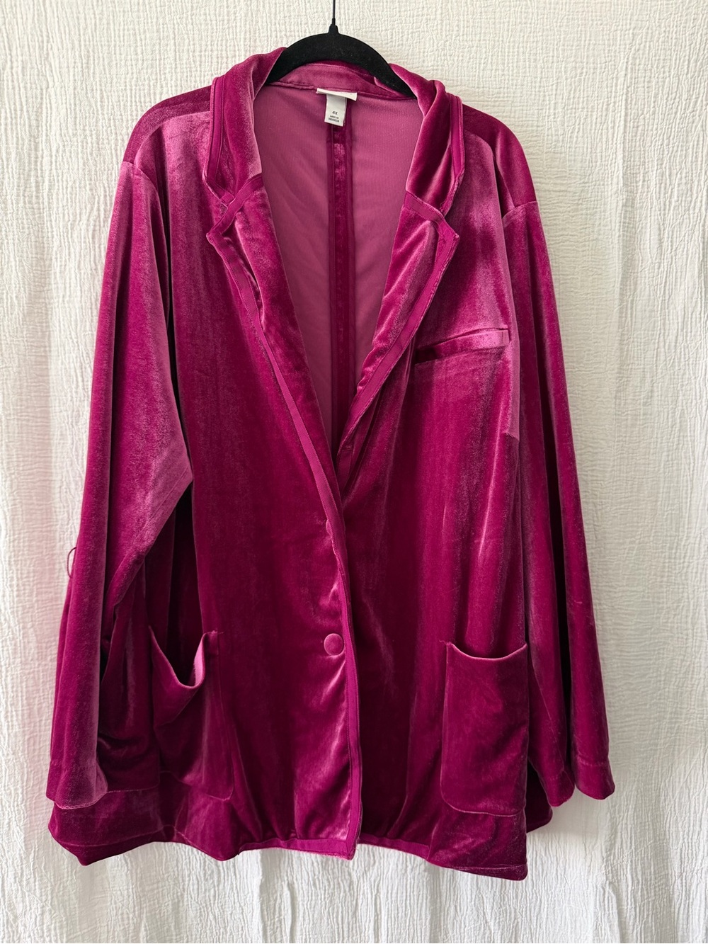Ava & Viv Velvet Blazer in Fuchsia